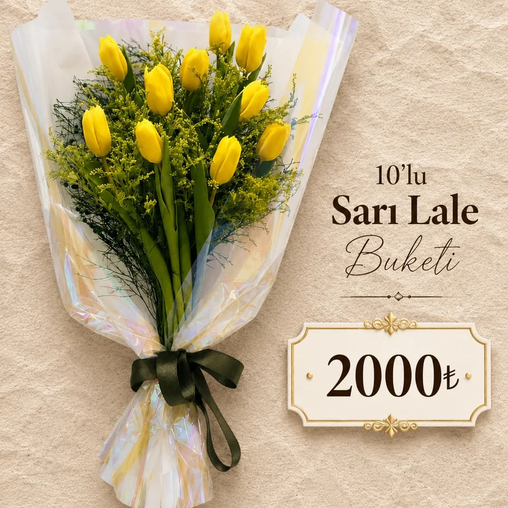 10'lu Sarı Lale Buketi